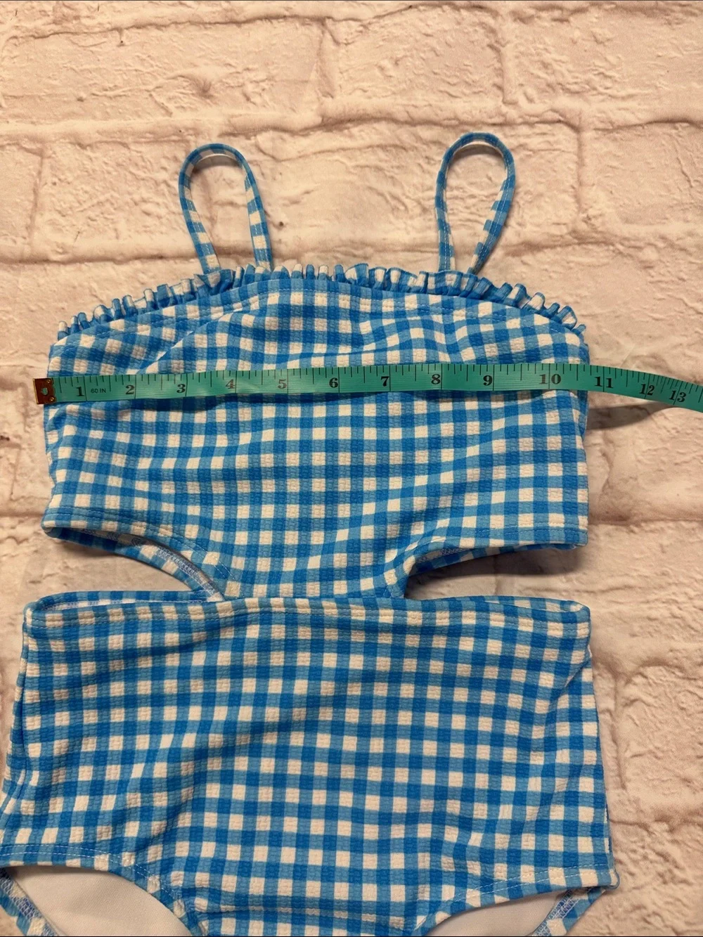 Kids Blue Gingham One-Piece Swimsuit
